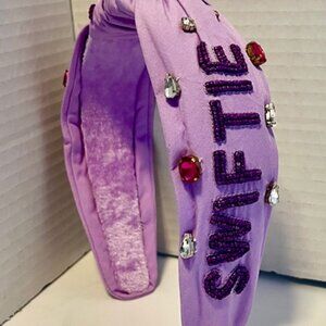Beaded Swiftie Headband lilac bejeweled Hairband